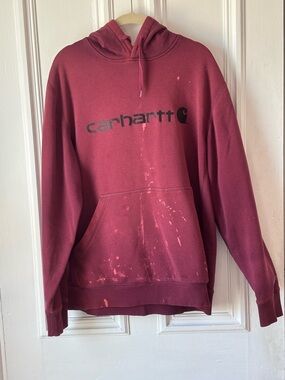 Carhartt Force Delmont Signature Graphic Hooded Sweatshirt Relaxed Fit Thrashed